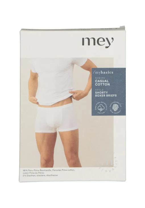 Mey Casual Cotton shorty (1-pack), heren boxer kort, wit
