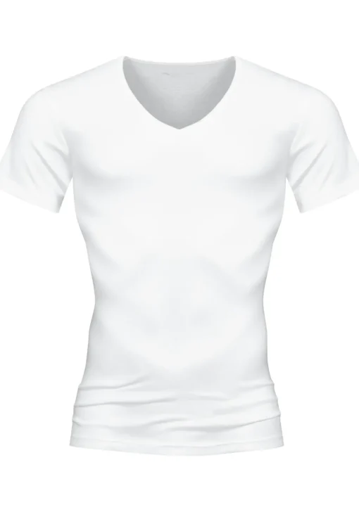 Mey Casual Cotton T-shirt (1-pack), heren T-shirt V-hals, wit