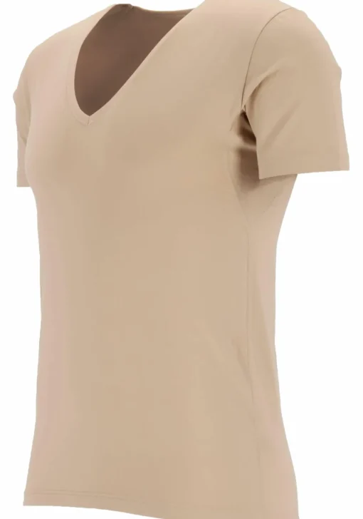 Mey Dry Cotton functional T-shirt (1-pack), heren T-shirt regular fit diepe V-hals, huidskleur