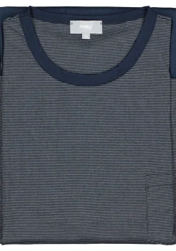 Mey heren pyjama Bennison, blauw heel fijn gestreept