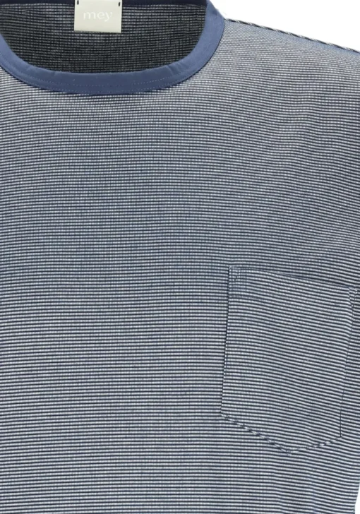 Mey heren shortama Bennison, blauw heel fijn gestreept
