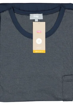 Mey heren shortama Bennison, blauw heel fijn gestreept