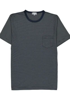 Mey heren shortama Bennison, blauw heel fijn gestreept