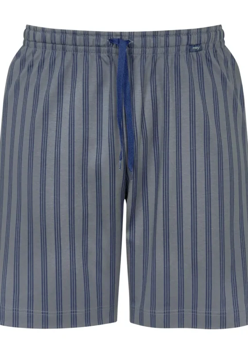 Mey pyjamabroek kort, Cranbourne, blauw met grijs gestreept