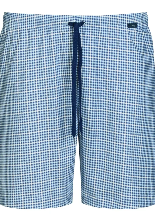 Mey pyjamabroek kort, Redesdale, blauw geruit