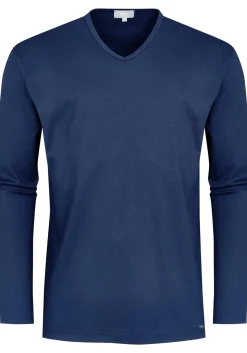 Mey pyjamashirt lange mouw, Melton, donkerblauw