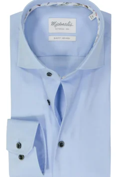 Michaelis slim fit heren overhemd, twill, blauw