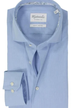 Michaelis slim fit heren overhemd, dobby, blauw