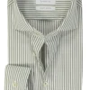 Michaelis slim fit heren overhemd, Oxford, groen gestreept