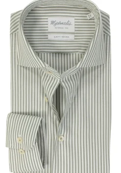 Michaelis slim fit heren overhemd, Oxford, groen gestreept
