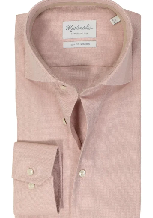 Michaelis slim fit heren overhemd, dobby, roze