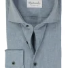 Michaelis slim fit heren overhemd, popeline, blauw