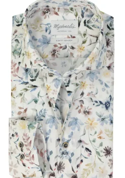 Michaelis slim fit heren overhemd, popeline, dessin