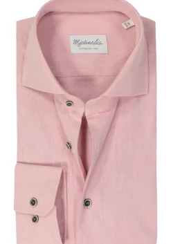 Michaelis slim fit heren overhemd, popeline, roze