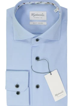 Michaelis slim fit heren overhemd, twill, blauw