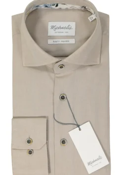 Michaelis slim fit heren overhemd, twill, beige
