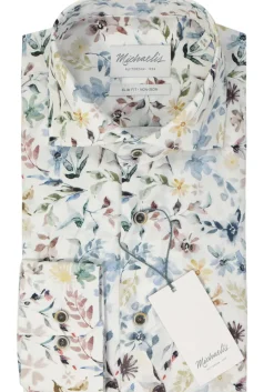 Michaelis slim fit heren overhemd, popeline, dessin
