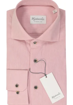 Michaelis slim fit heren overhemd, popeline, roze
