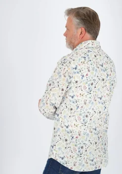 Michaelis slim fit heren overhemd, popeline, dessin