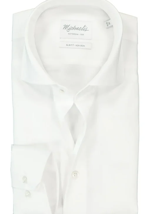 Michaelis slim fit overhemd, twill, wit