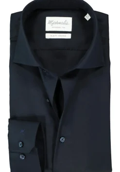 Michaelis slim fit overhemd, Oxford, navy blauw