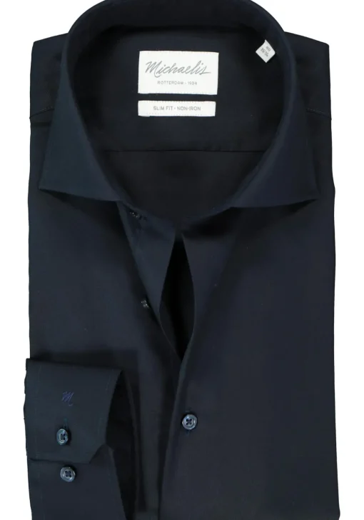 Michaelis slim fit overhemd, Oxford, navy blauw