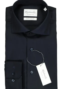 Michaelis slim fit overhemd, Oxford, navy blauw