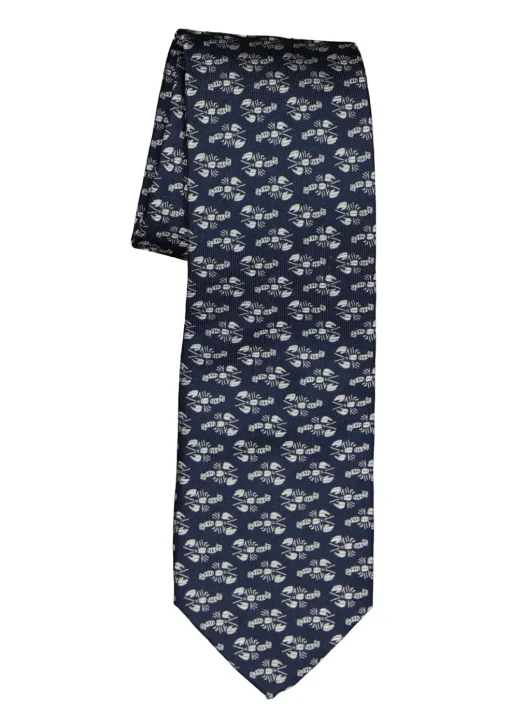 Michaelis stropdas, blauw met kreeftjes