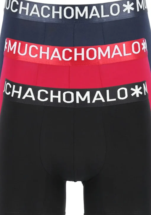 Muchachomalo Light Cotton boxershorts (3-pack), heren boxers normale lengte, blauw, rood en zwart