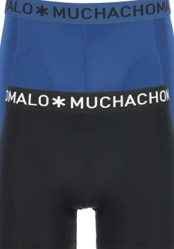 Muchchomalo microfiber boxershorts (2-pack), heren boxers normale lengte, zwart en blauw
