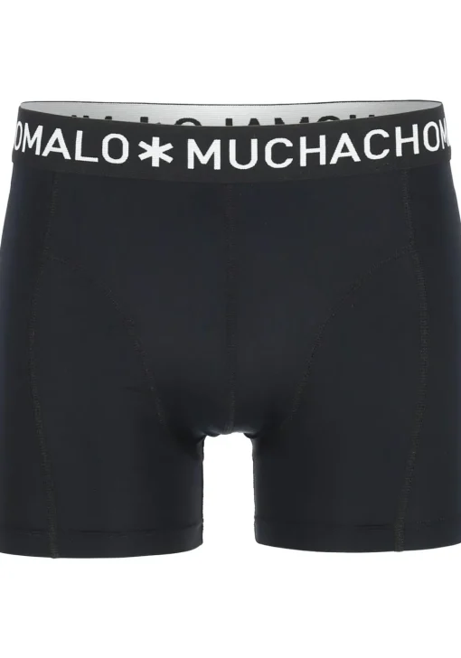 Muchchomalo microfiber boxershorts (2-pack), heren boxers normale lengte, zwart en blauw