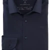 OLYMP 24/7 Level 5 body fit overhemd, twill, marine blauw