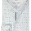 OLYMP 24/7 modern fit overhemd, tricot, wit dessin