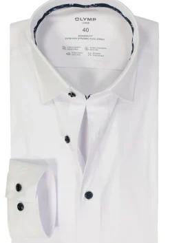 OLYMP 24/7 modern fit overhemd, tricot, wit