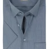 OLYMP comfort fit overhemd, korte mouw, structuur, marine blauw