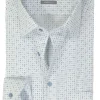 OLYMP comfort fit overhemd, mouwlengte 7, popeline, wit dessin