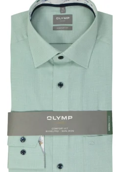 OLYMP comfort fit overhemd, structuur, groen