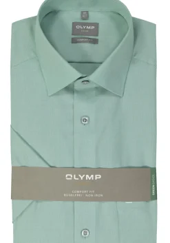 OLYMP comfort fit overhemd, korte mouw, structuur, groen