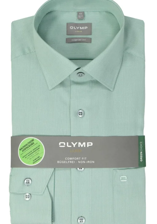 OLYMP comfort fit overhemd, structuur, groen