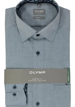 OLYMP comfort fit overhemd, structuur, marine blauw
