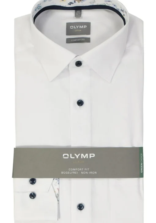 OLYMP comfort fit overhemd, structuur, wit