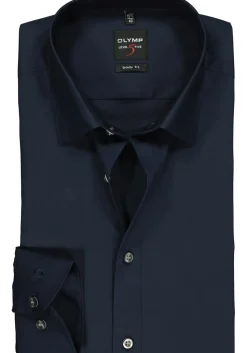 OLYMP Level 5 body fit overhemd, nacht blauw
