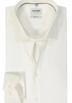 OLYMP Level 5 body fit overhemd, satijnbinding, lichtbeige