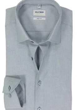 OLYMP Level 5 body fit overhemd, structuur, blauw
