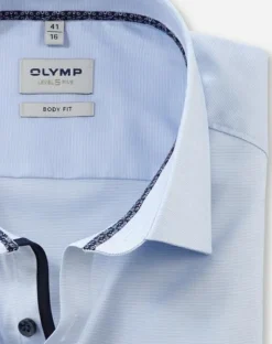 OLYMP Level 5 body fit overhemd, mouwlengte 7, , lichtblauw