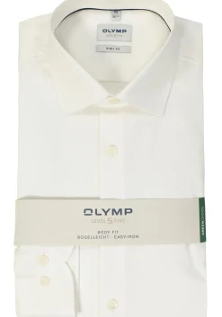 OLYMP Level 5 body fit overhemd, satijnbinding, lichtbeige