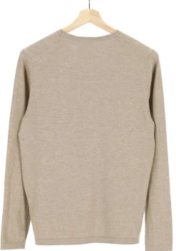 OLYMP Level 5 body fit trui katoen, O-hals, beige