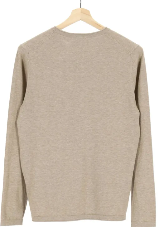 OLYMP Level 5 body fit trui katoen, O-hals, beige