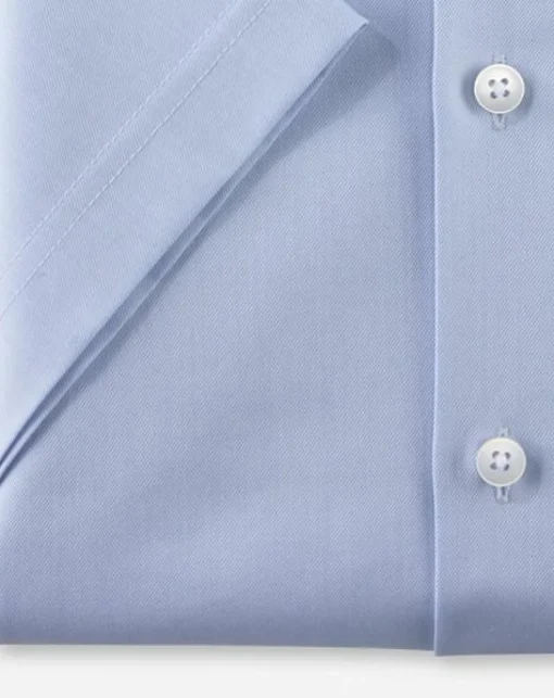 OLYMP Luxor 24/7 modern fit overhemd, korte mouw, Dynamic Flex, bleu