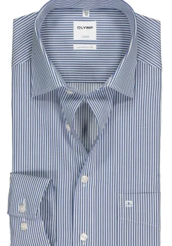 OLYMP Luxor comfort fit overhemd, marine blauw gestreept